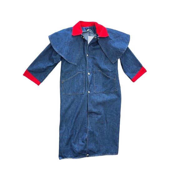 Sheyenne Childrens Size 6 Duster Caped Denim Coat Made in USA Rodeo Yellowstone - Picture 1 of 8